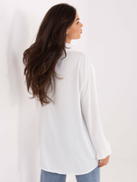 Biała długa bluzka z kołnierzykiem