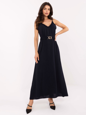 Ciemnogranatowa długa sukienka na lato OCH BELLA