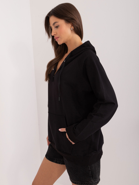 Hurtownia online Czarna dresowa bluza kangurka
