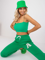 Zielone spodnie dresowe z haftem Darina  