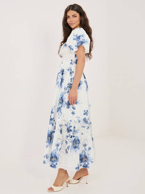 Granatowa ażurowa sukienka na lato