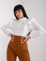 Weiße Damenveloursbluse Capri.