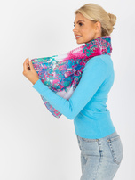 Hurtownia Biało-fuksjowa bawełniana chusta damska we wzory