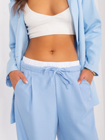 Hurt Jasnoniebieskie szerokie spodnie z podwójną talią