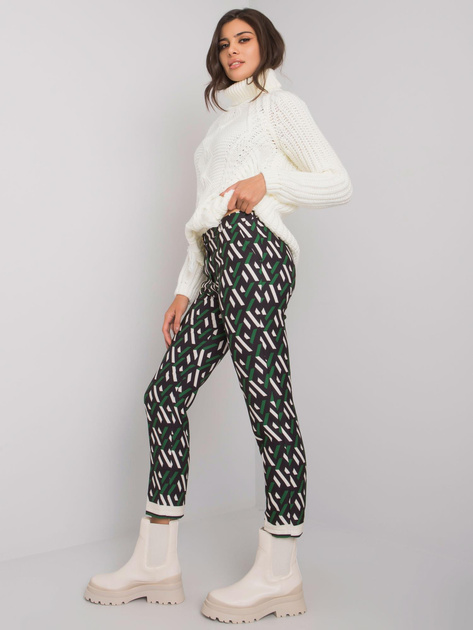 Czarno-zielone spodnie we wzory Dorchester