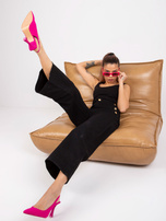 Czarne spodnie jeansowe z ozdobnymi guzikami Marianne RUE PARIS