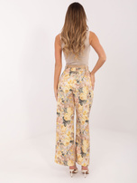 Żółte eleganckie spodnie w kwiaty RUE PARIS