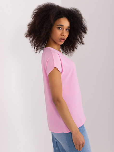 Hurtownia Jasnoróżowa luźna bluzka BASIC FEEL GOOD