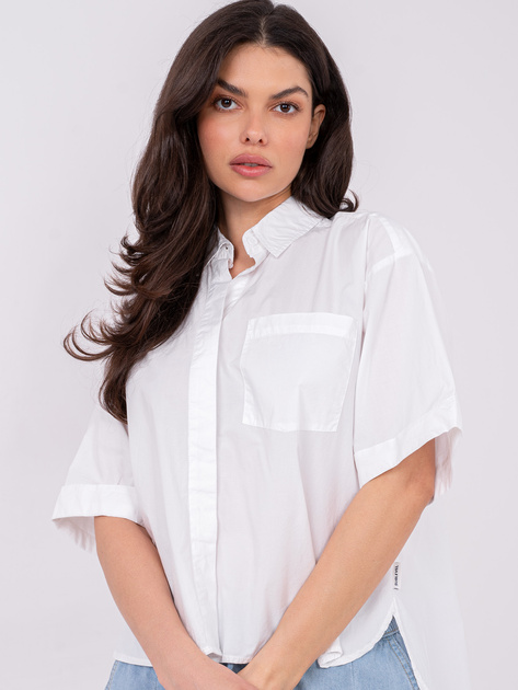 Biała damska koszula z krótkim rękawem SUBLEVEL
