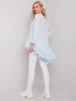 Hellblaue Bluse mit Rüsche Tracy RUE PARIS.