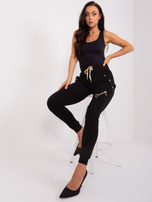 Hurt Czarne bawełniane spodnie dresowe z aplikacją