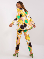 Hurt Czarno-beżowa damska marynarka z printem 