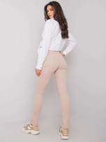 Jasnobeżowe legginsy na co dzień z rozcięciem Grace RUE PARIS 