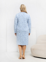 Jasnoniebieska nocna koszula plus size z bawełny