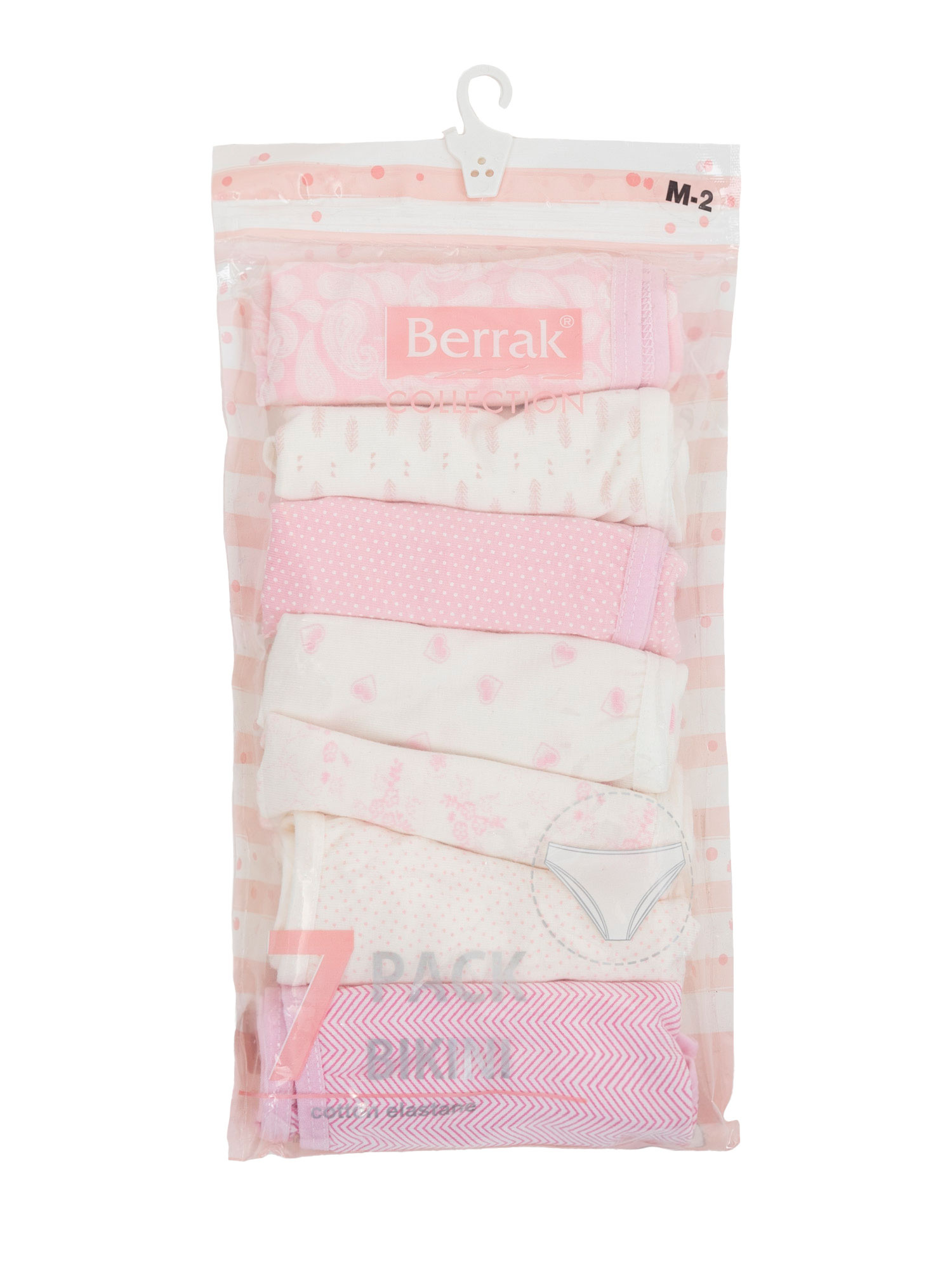 Hurt Ecru-pink classic women's panties 7-pack.