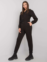 Czarny kombinezon z kapturem Elwood