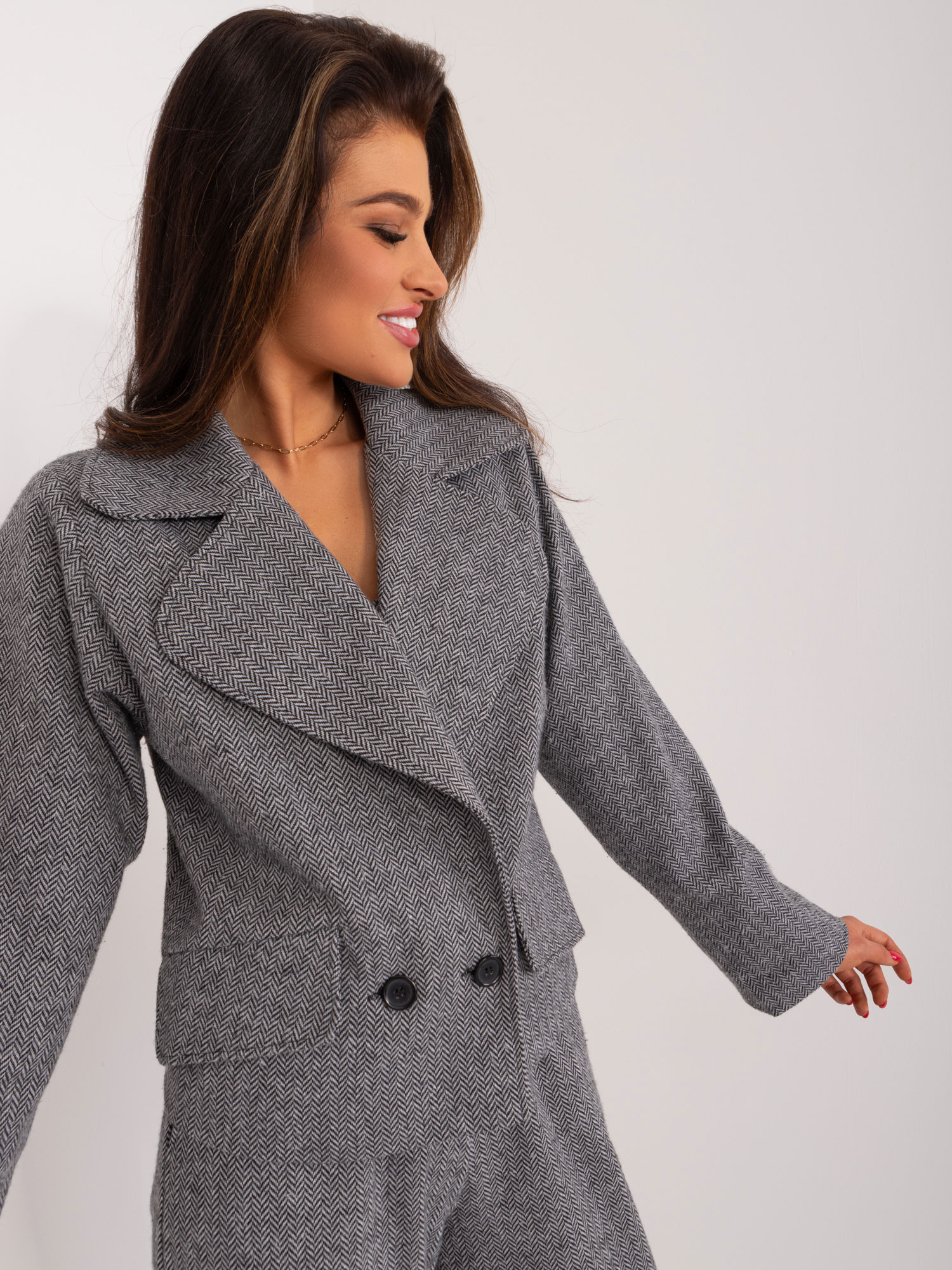 Hurt black-gray women's houndstooth jacket.