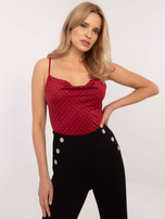 Hurtownia Bordowy dopasowany top na imprezę 