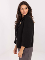 Czarny przejściowy płaszcz z kieszeniami RUE PARIS