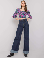 Ciemnoniebieskie szerokie jeansy Hartford