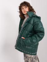 Hurtownia Ciemnozielona kurtka zimowa pikowana