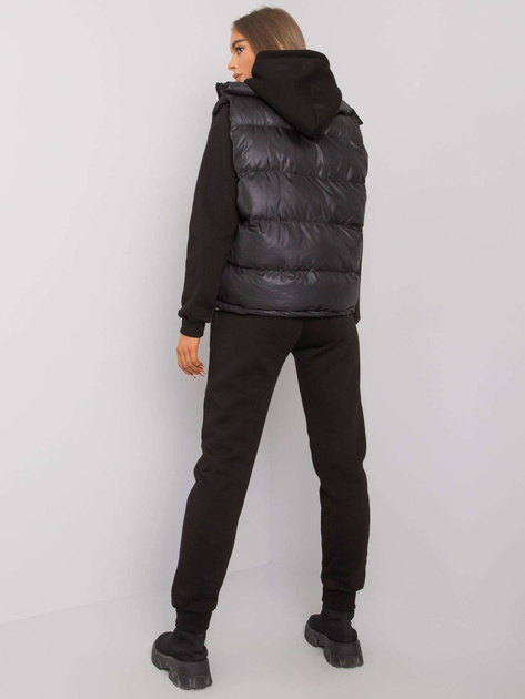 Czarny komplet z kamizelką Aysel