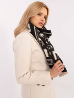 Hurt Czarno-ecru damski szal z domieszką wełny