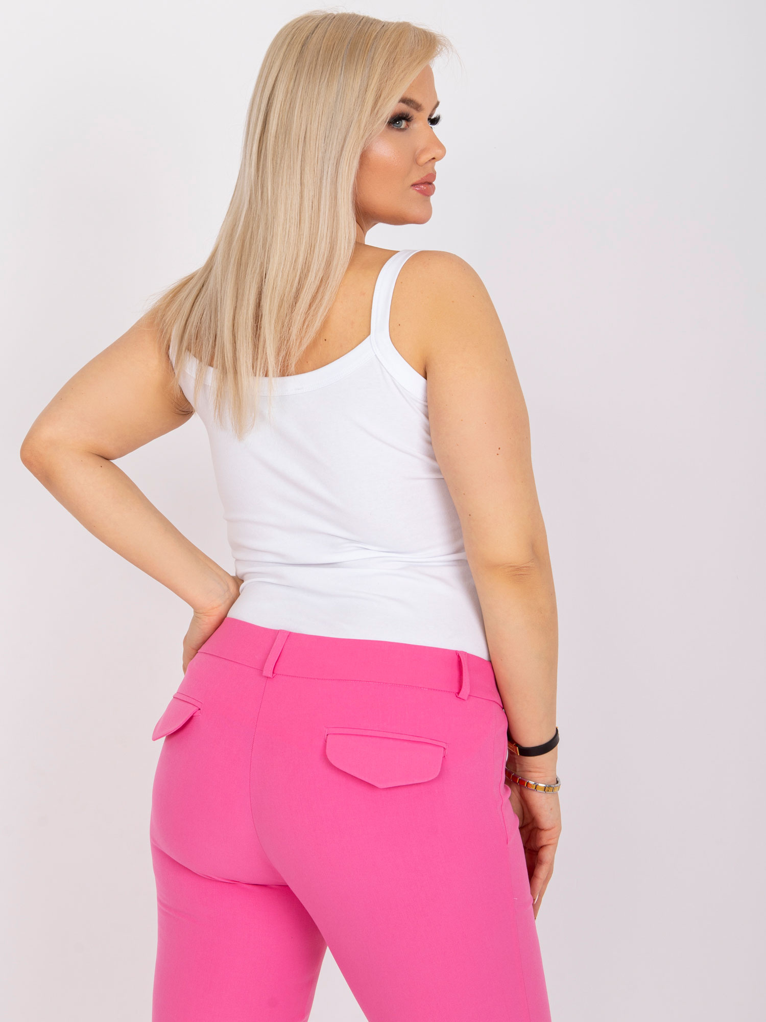 Beli top plus size bombažni Scarlette.