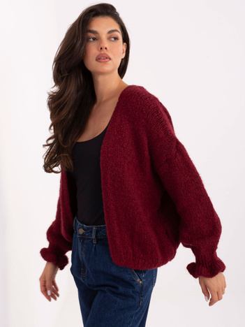 Bordowy damski kardigan oversize RUE PARIS