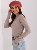 Hurt Ceglasta damska czapka zimowa typu beret