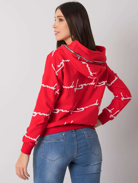 Czerwona bluza plus size z kieszenią Jossy