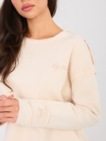Jasnobeżowa bluza z haftowanym napisem NATURAL SIDE 