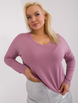 Hurt Brudnoróżowa gładka bluzka plus size Elisa 