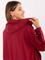 Bordowy dresowy komplet ze spodniami  