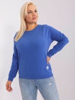 Hurt Dark blue plus size long sleeve blouse.