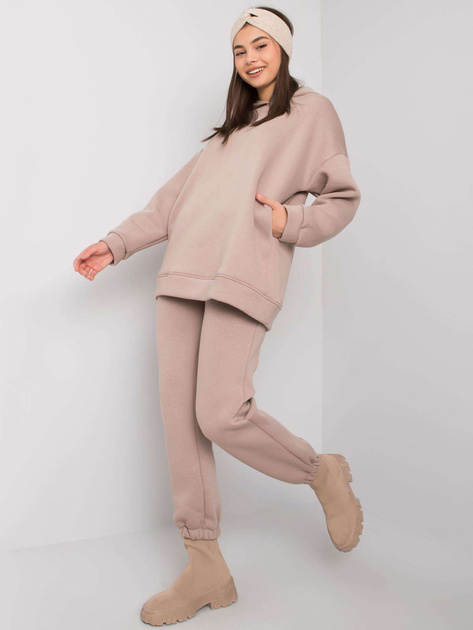 Ciemnobeżowy dwuczęściowy komplet dresowy Dillona