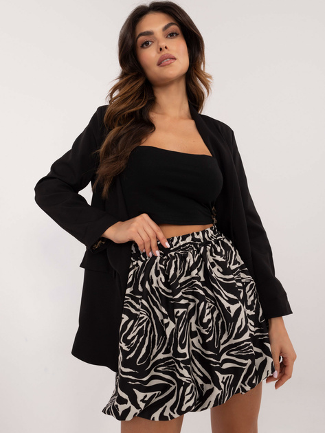 Hurtownia Ecru-czarna mini spódnica w zebrę