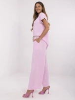 Jasnoróżowy letni komplet z wiskozą 