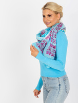 Hurt Jasnoniebieska chusta damska we wzory