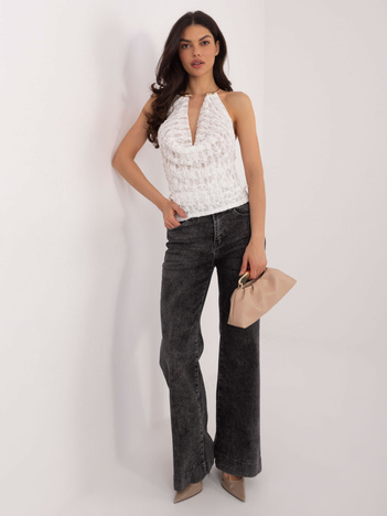 Biały elegancki top z koronki 