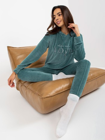 Hurtownia Morska ciepła piżama welurowa z napisami