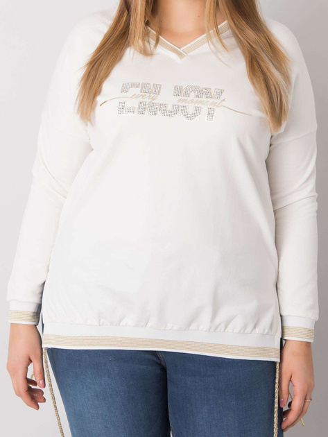 Ecru bluzka plus size z aplikacją Lila