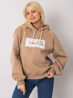 Ciemnobeżowa ocieplana bluza dresowa Dina