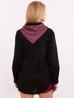 Hurt Czarna klasyczna koszula z apaszką w grochy