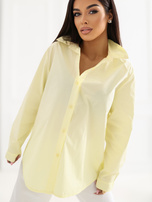 Jasnożółta bawełniana koszula z kołnierzykiem