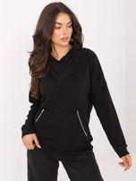 Black kangaroo hoodie made of cotton RUE PARIS.