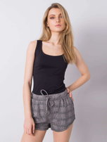 Czarne szorty w kratę Ravenna STITCH & SOUL