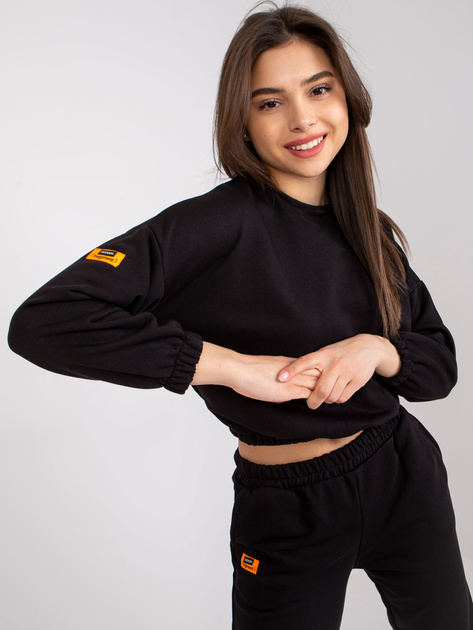 Czarny damski komplet dresowy z bawełny Liliana