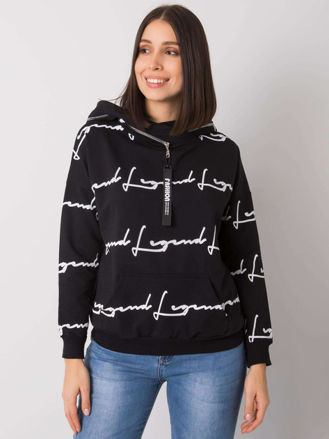 Czarna bluza plus size z kieszenią Jossy