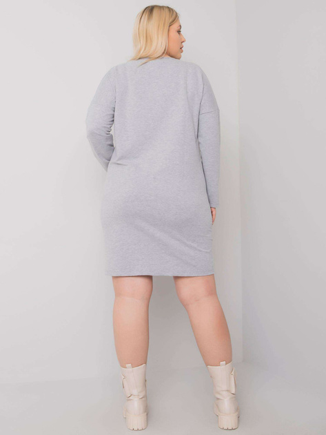 Szara melanżowa sukienka dresowa plus size Akira